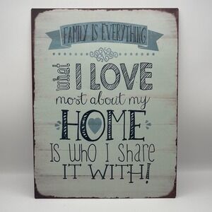 Barnyard Design Family Is Everything Tin Metal Sign 10x13 Rustic Farmhouse Decor